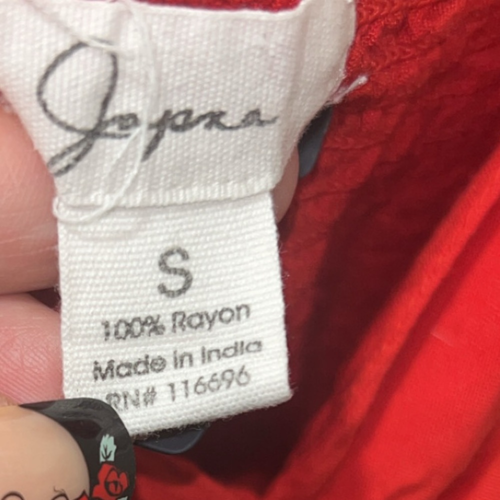 Women's Red Ruffle Sleeve Top - Picture 5 of 5